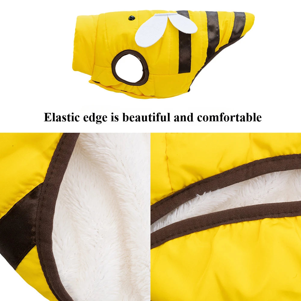 Bee Print Four Seasons Dog And Cat Waterproof Jacket