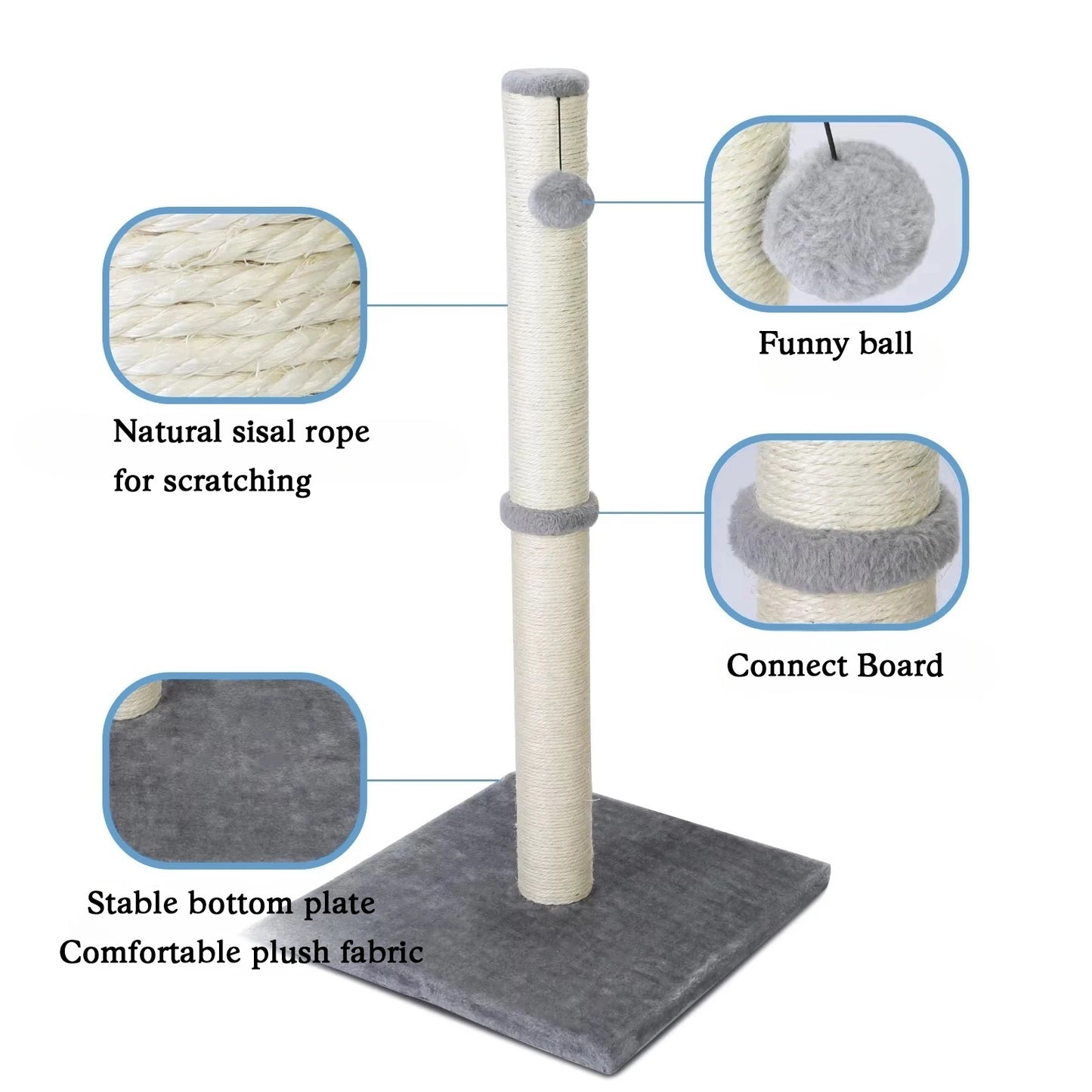 Guangdong Cat Vertical Scratching Post Dangling Ball Sisal