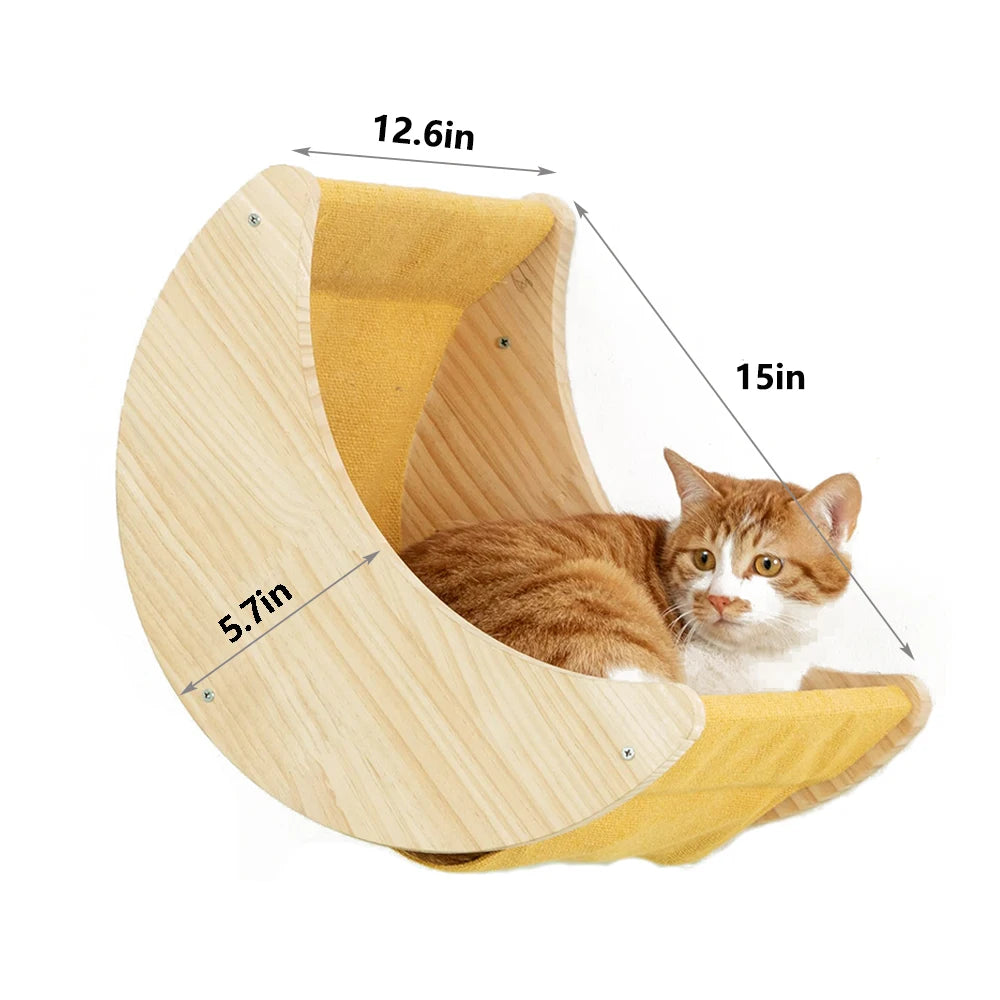 PETRAVELCN Cat Wall Shelf Moon Hammock Climbing Perch