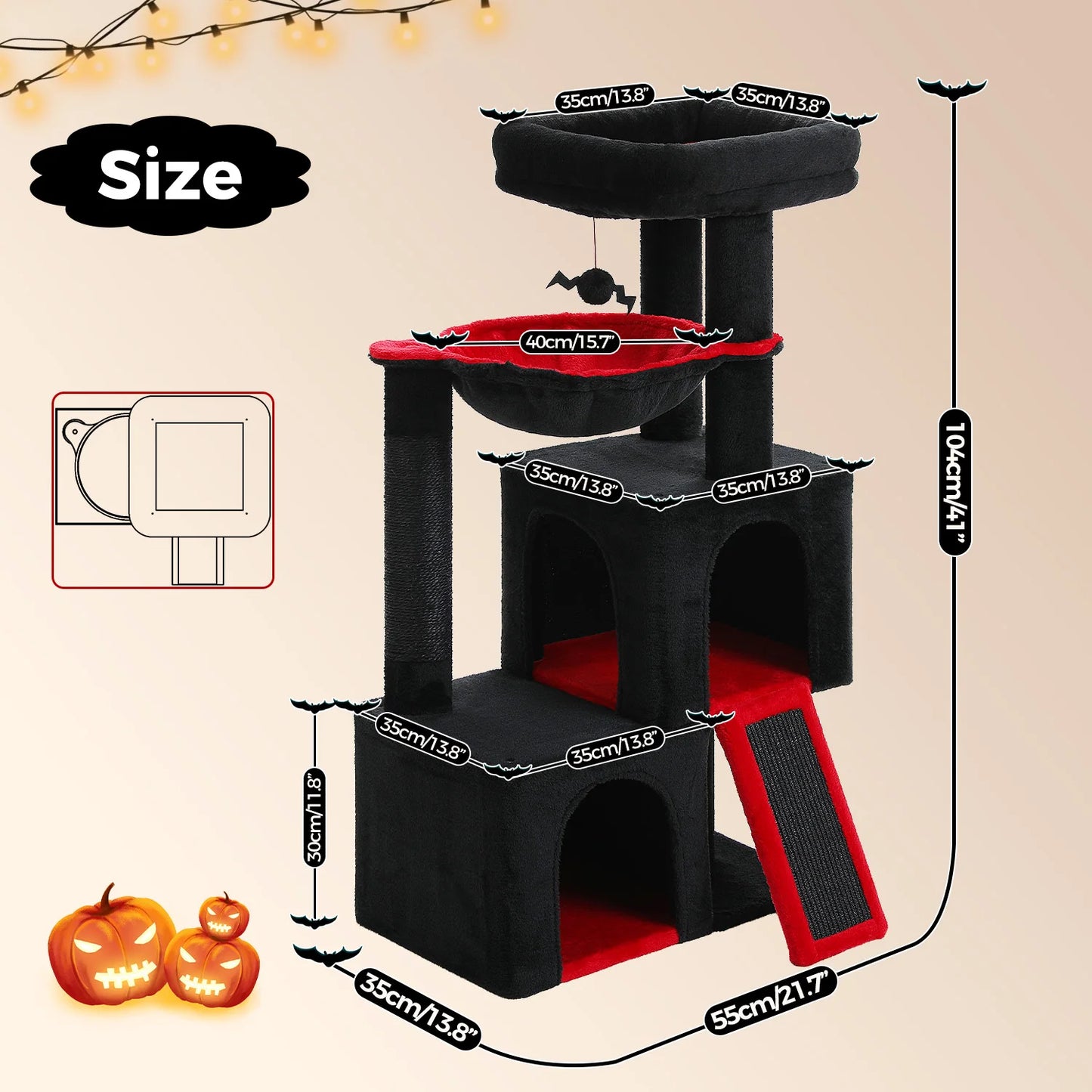PEQULTICN Cat Tree Indoor Multi Level Tower With Condos