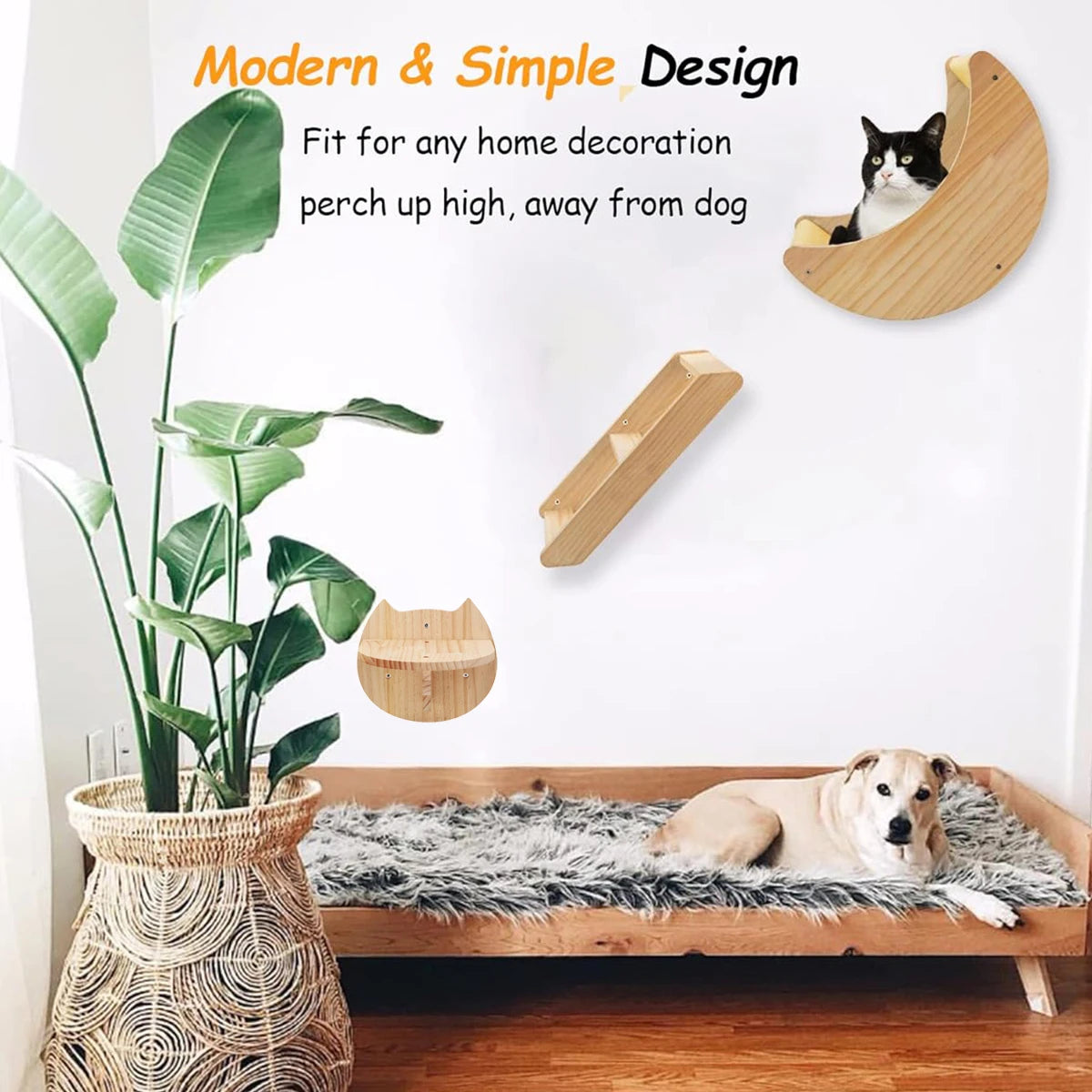 PETRAVELCN Cat Moon Shelf Wall Mounted Hammock For Cats