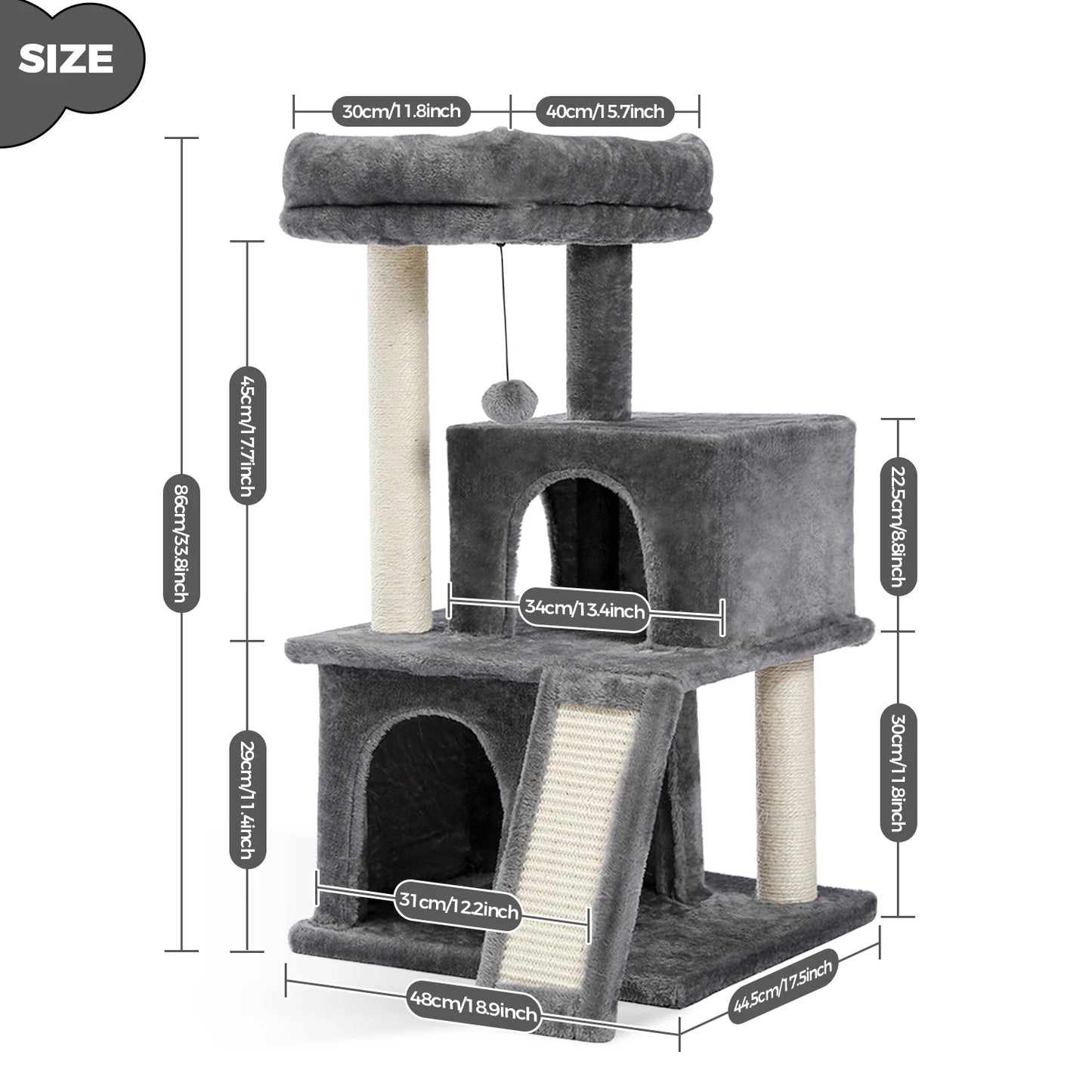 PEQULTICN Cat Tree Indoor Multi Level Tower With Condos