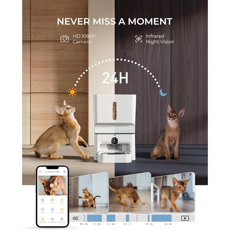 Hign-concerned Cat Feeder With Camera 1080P 5G WiFi