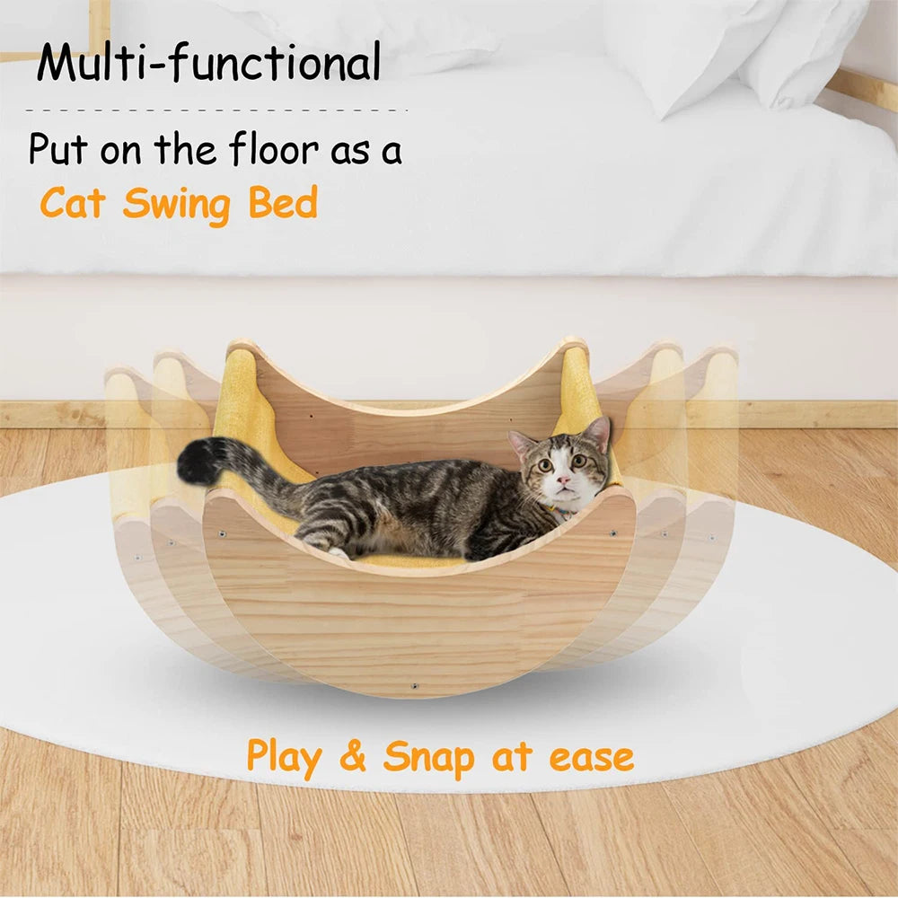 PETRAVELCN Cat Moon Shelf Wall Mounted Hammock For Cats