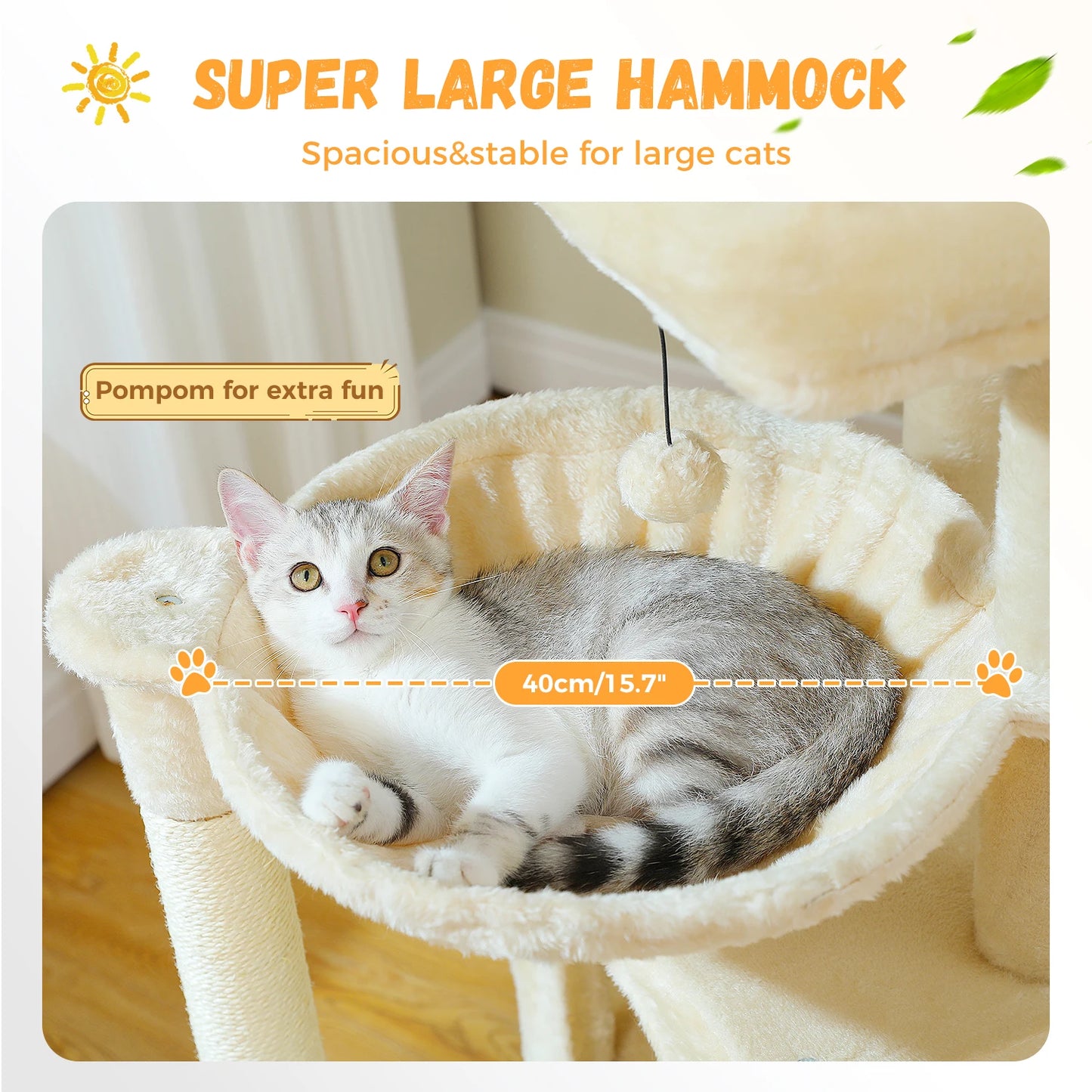 PEQULTICN Cat Tree Indoor Multi Level Tower With Condos