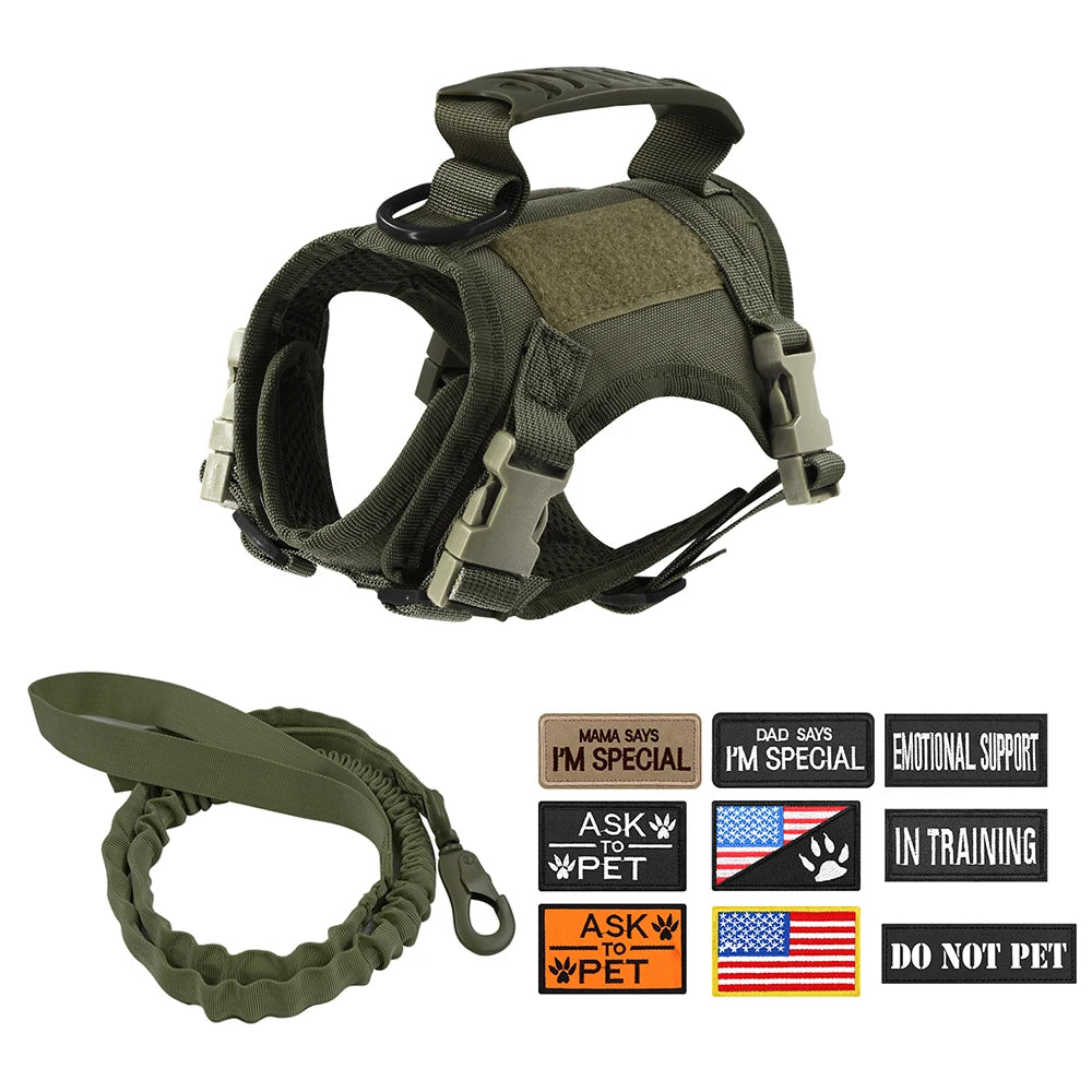 PETRAVEL Tactical Cat Harness Leash With 9 Patches Set