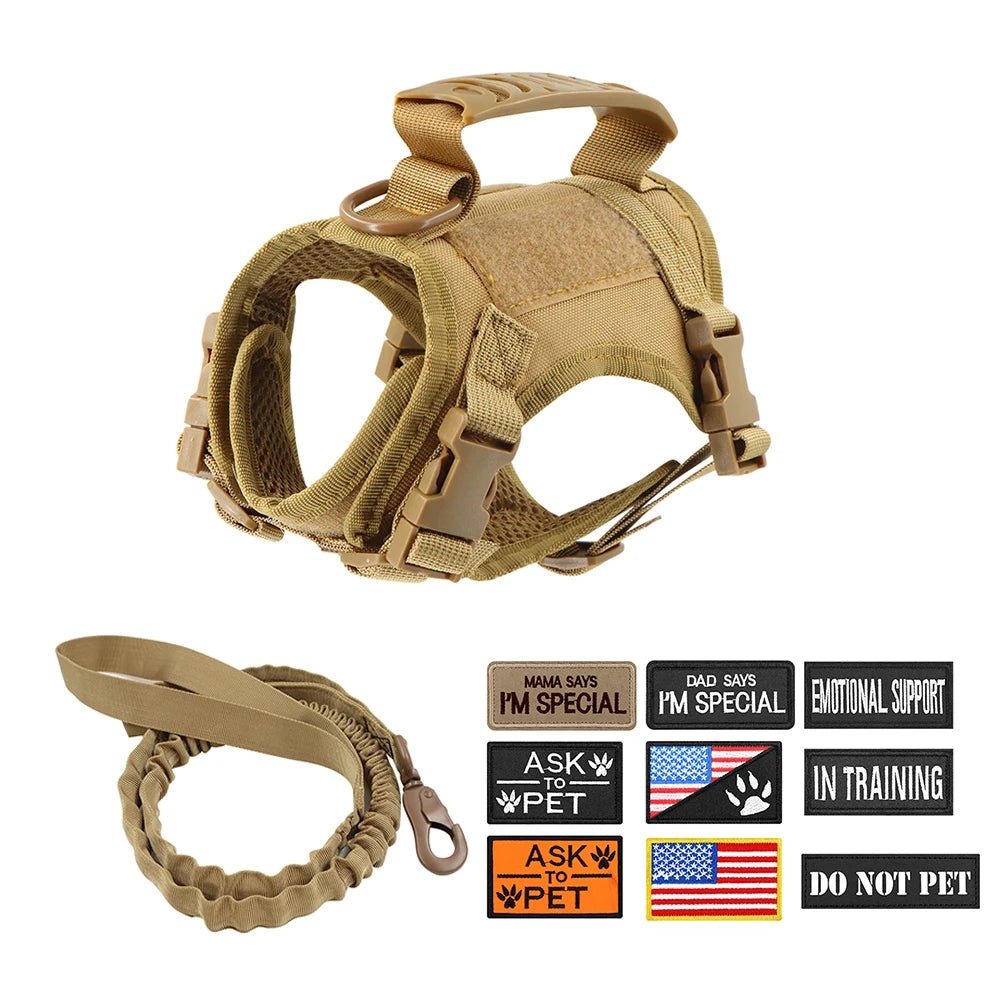 PETRAVEL Tactical Cat Harness Leash With 9 Patches Set